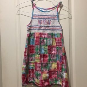 b.t. kids girls patchwork dress self tie straps stretchy tube top front size 6X